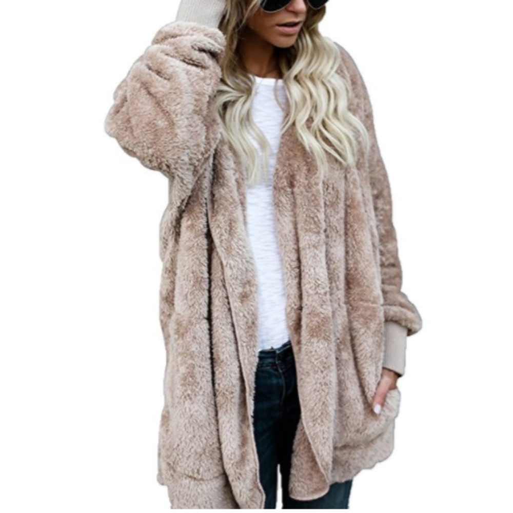 ❤ HP ❤ CAMBER Oversized Fluffy Taupe Sweater - Picture 3 of 5